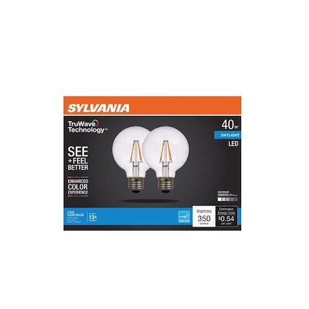 Sylvania Sylvania Truwave G25 E26 (Medium) LED Bulb Daylight 40 Watt Equivalence 2 pk 41332